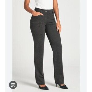 Betabrand Straight Leg 7 Pocket Dress Pant Yoga Small Petite Charcoal Gray
